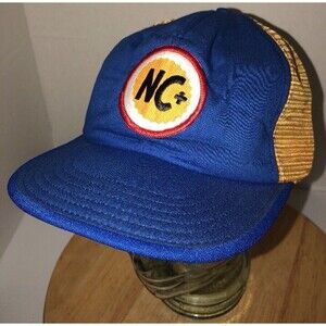 VTG NC+ Hybrids Seed 70s 80s USA Blue Yellow Trucker Hat Cap Snapback KAP KING